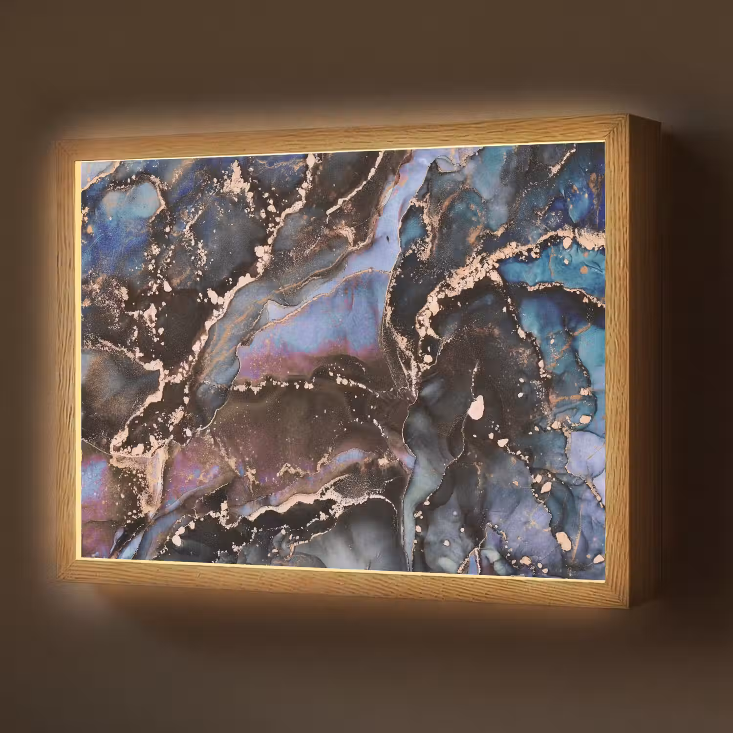 Marmer - Goud - Rosé Light Box met batterij (Wandlamp) middel -z3d_website