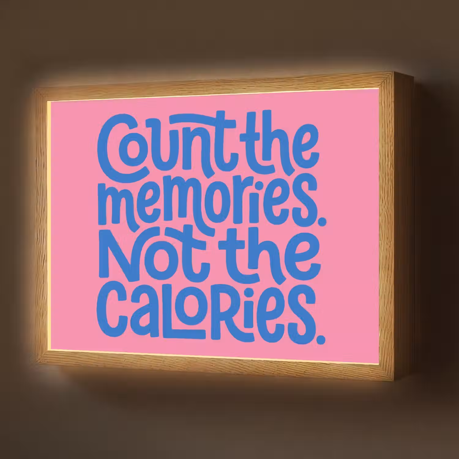 Memories - Roze - Blauw - Quote Light Box met batterij (Wandlamp) middel -z3d_website