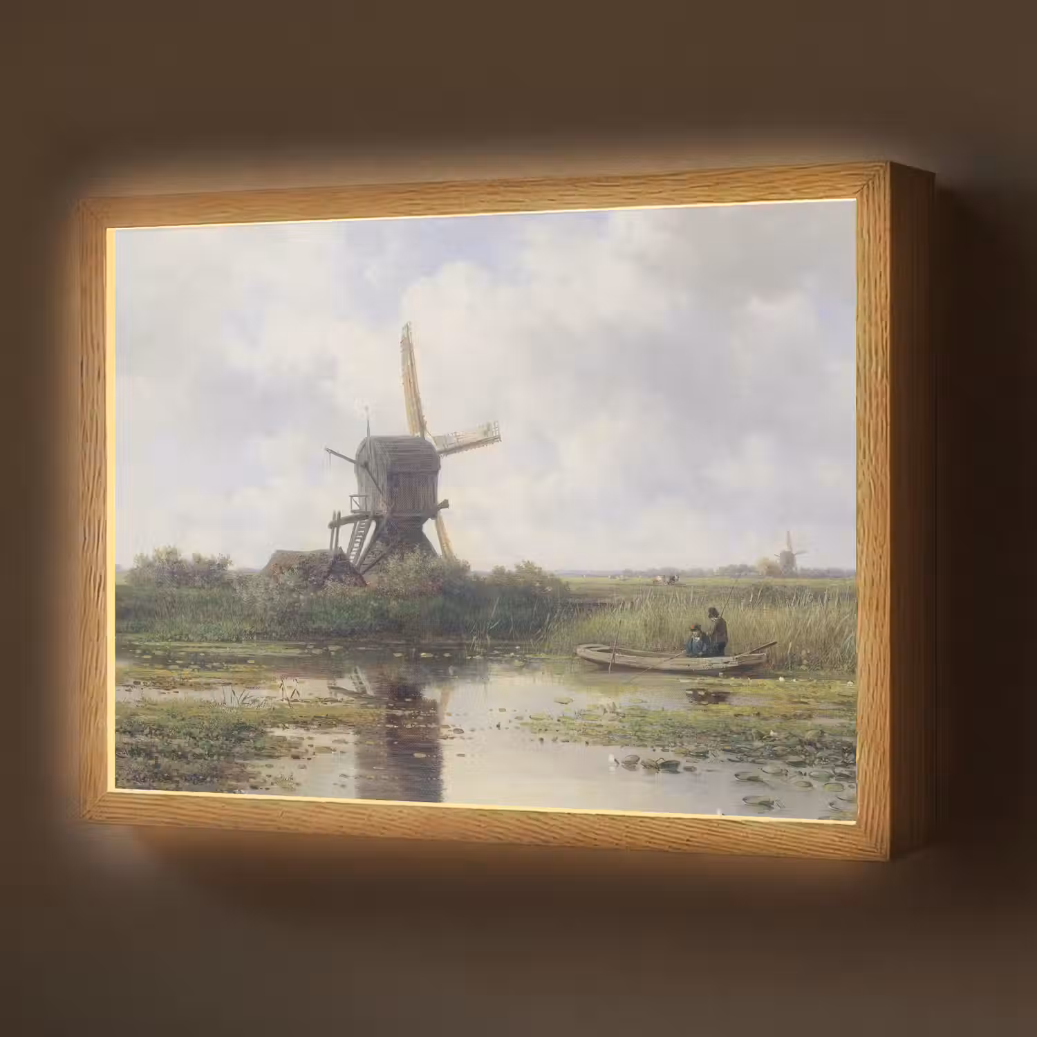 Molen - Willem Roelofs - Oude meesters - Kunst Light Box met batterij (Wandlamp) middel -z3d_website