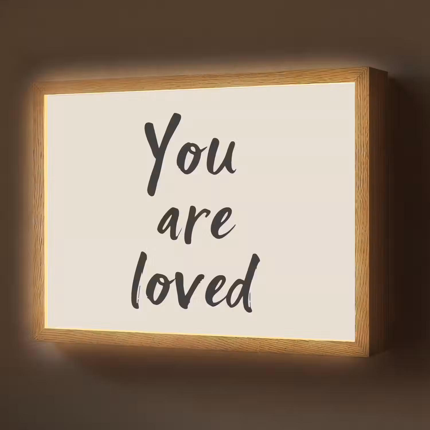 Minimalistisch - Beige - Love Light Box met batterij (Wandlamp) middel -z3d_website