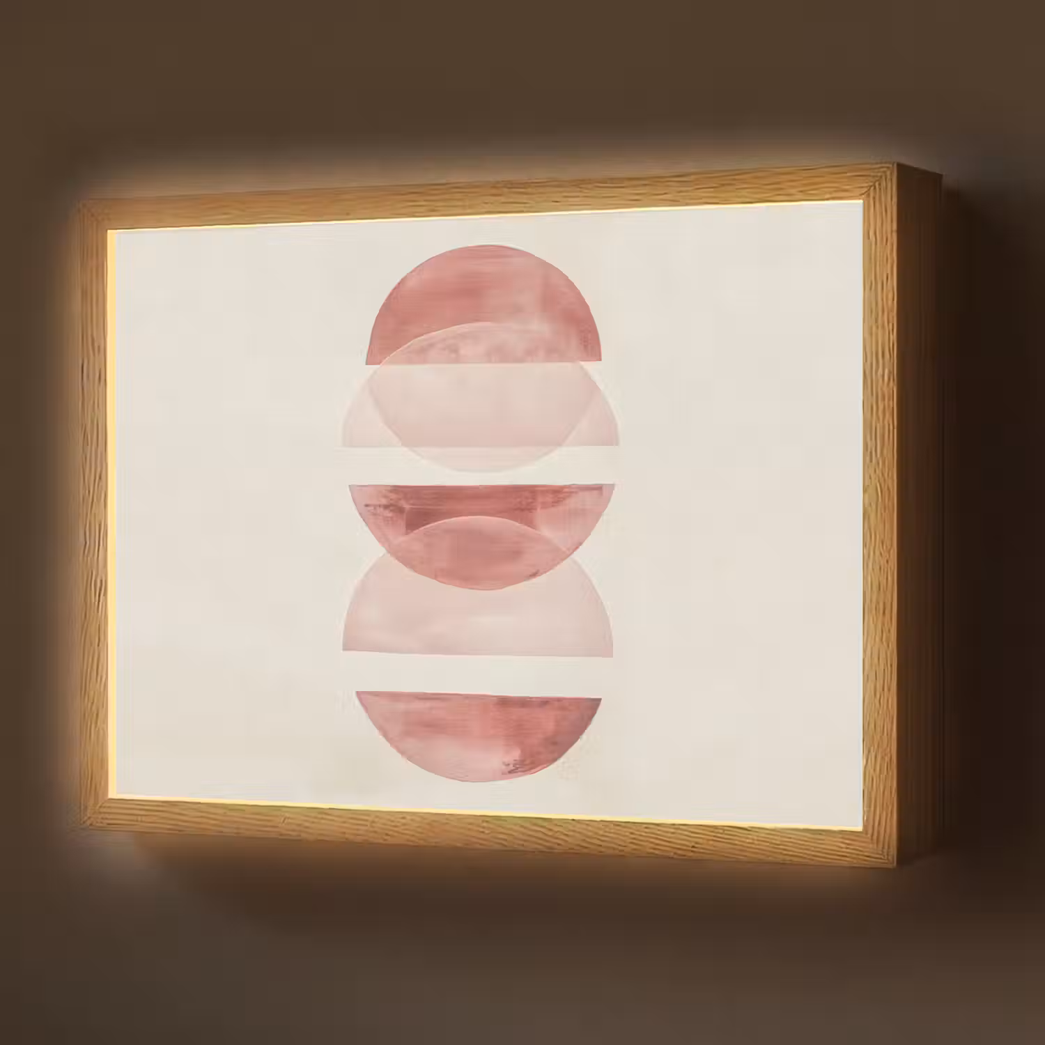 Minimalistisch - Cirkels - Roze Light Box met batterij (Wandlamp) middel -z3d_website
