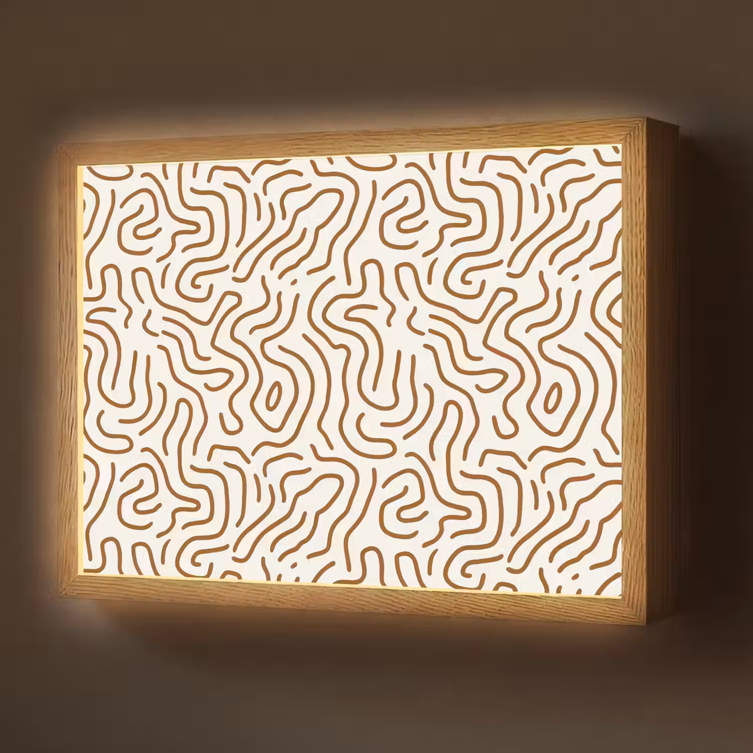 Minimalistisch - Patroon - Terracotta Light Box met batterij (Wandlamp) middel 907 -z3d_website