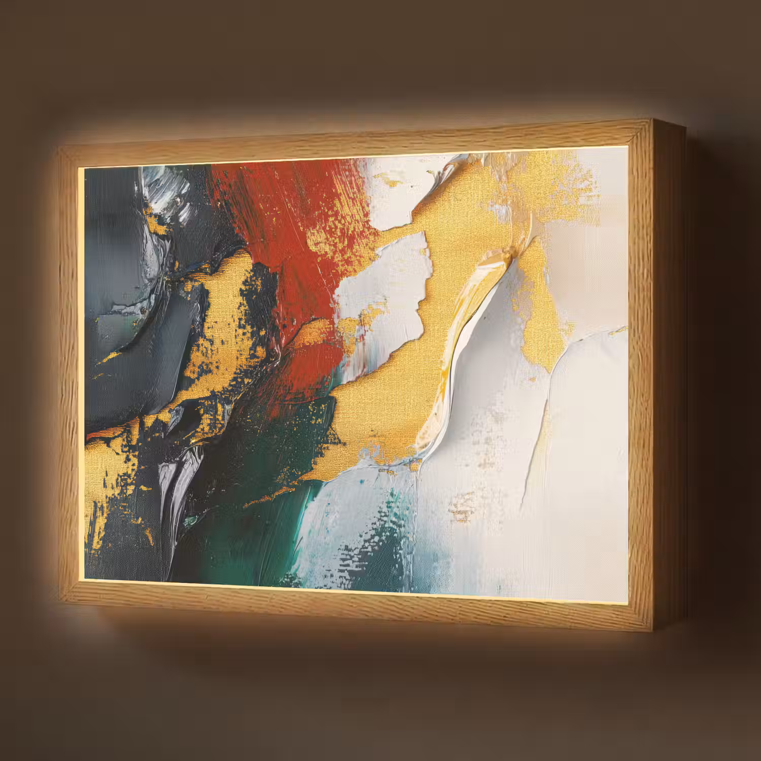 Modern - Kerst - Abstract - Goud Light Box met batterij (Wandlamp) middel -z3d_website