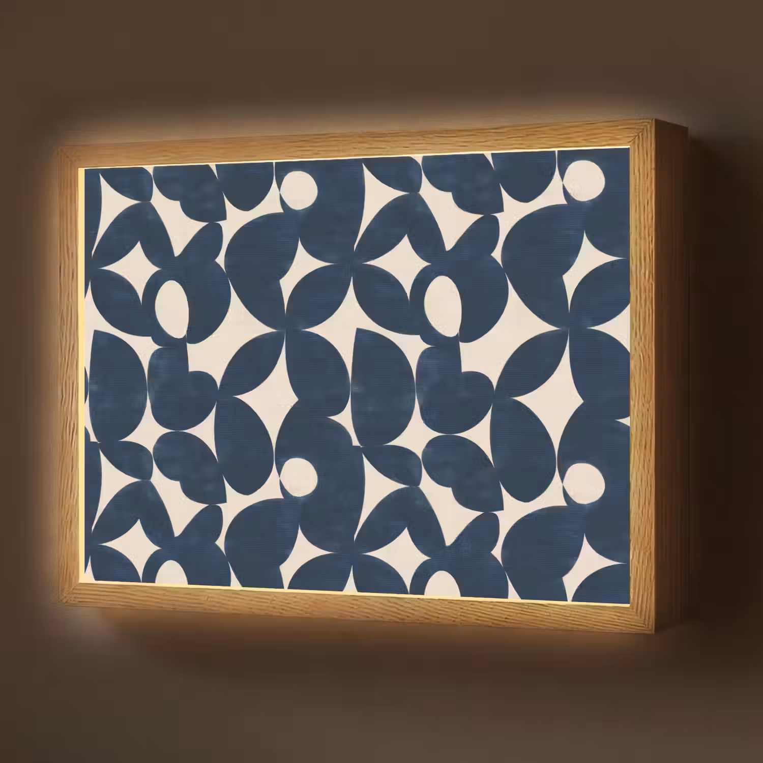 Modern - Geometrisch - Blauw Light Box met batterij (Wandlamp) middel 907 -z3d_website