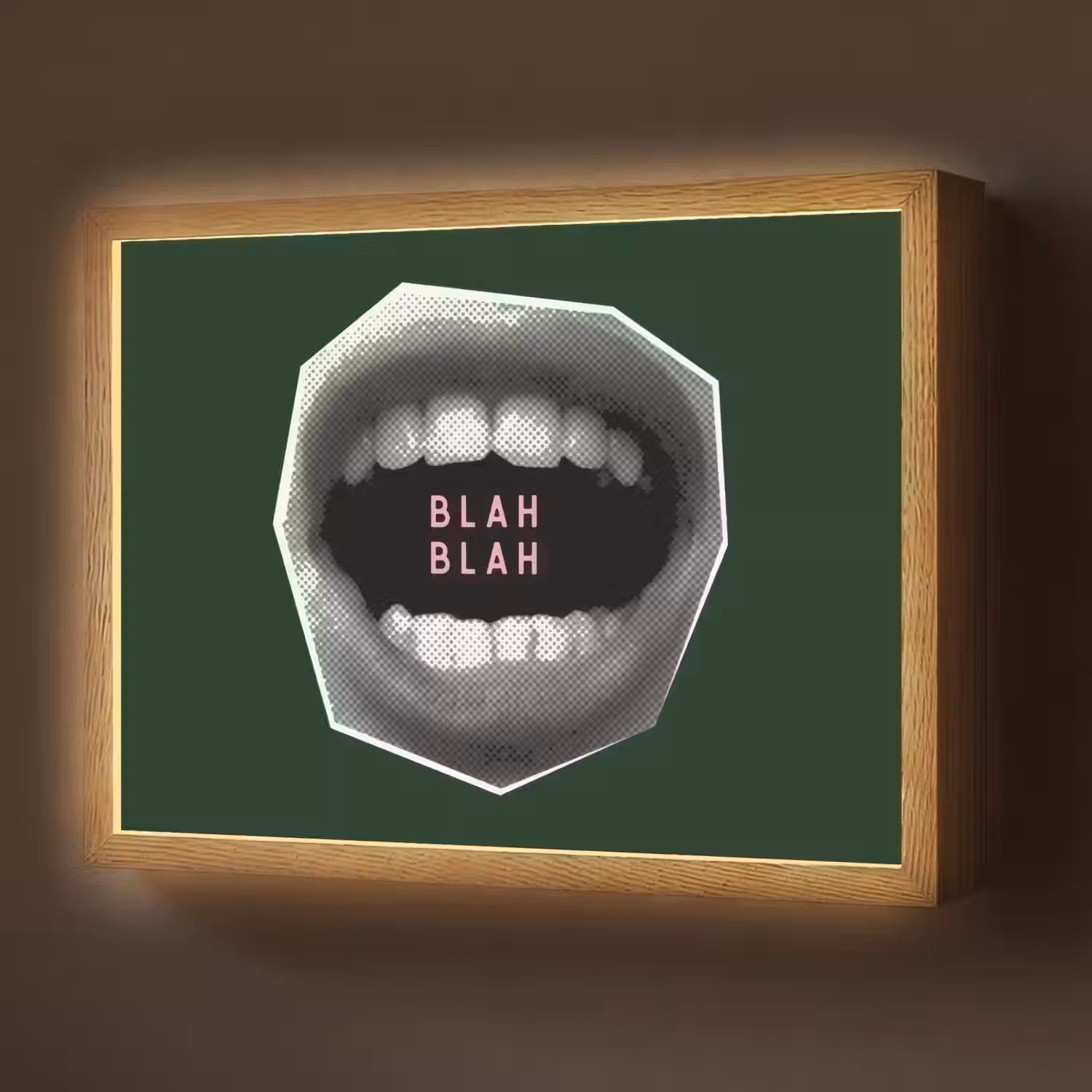 Mond - Groen - Illustratie - BLAH BLAH Light Box met batterij (Wandlamp) middel -z3d_website