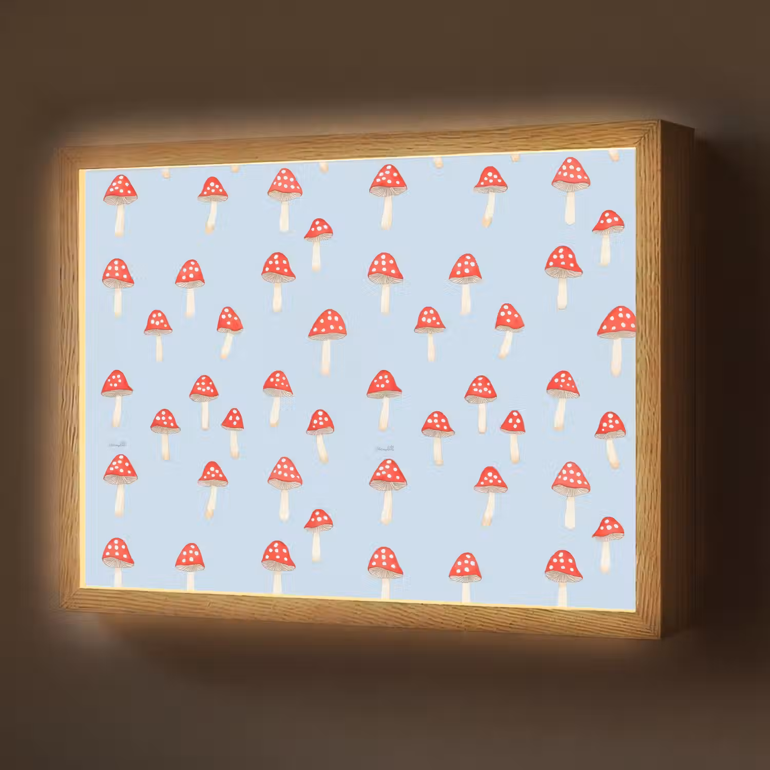 Paddenstoel -Sprookje - Blauw Light Box met batterij (Wandlamp) middel 907 -z3d_website