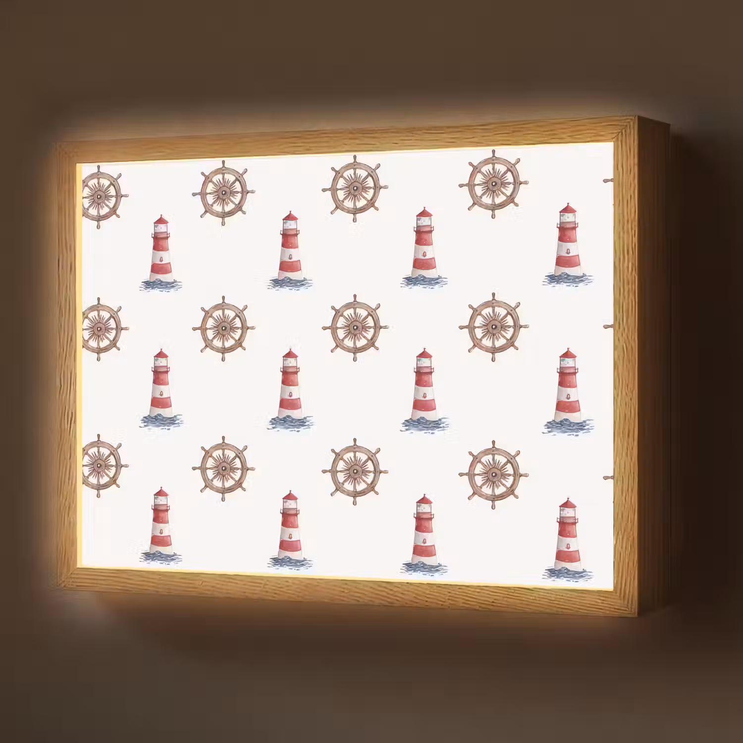 Nautisch - Klassiek - Rood Light Box met batterij (Wandlamp) middel 907 -z3d_website