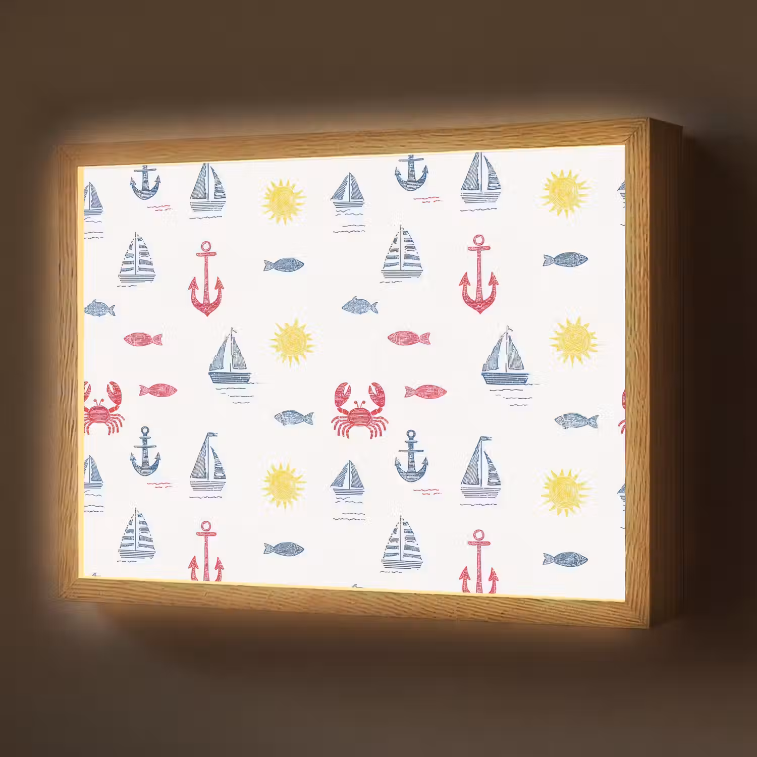 Nautisch - Illustraties - Kleurrijk Light Box met batterij (Wandlamp) middel 907 -z3d_website