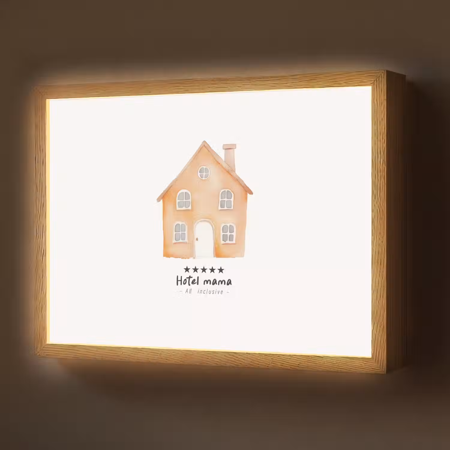 Oranje - Huisje - Quote - Hotel Light Box met batterij (Wandlamp) middel -z3d_website
