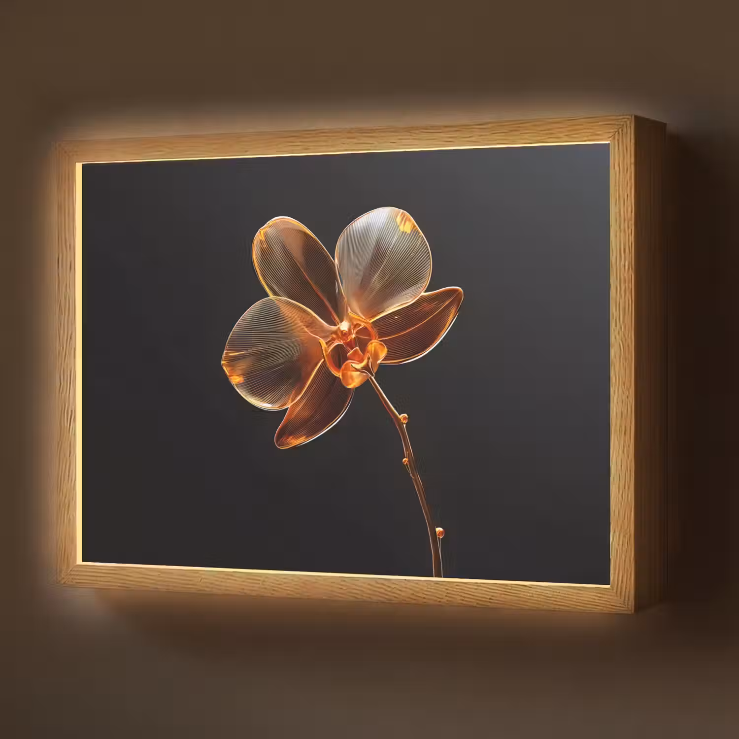 Orchidee - Doorzichtig - Bloem Light Box met batterij (Wandlamp) middel -z3d_website