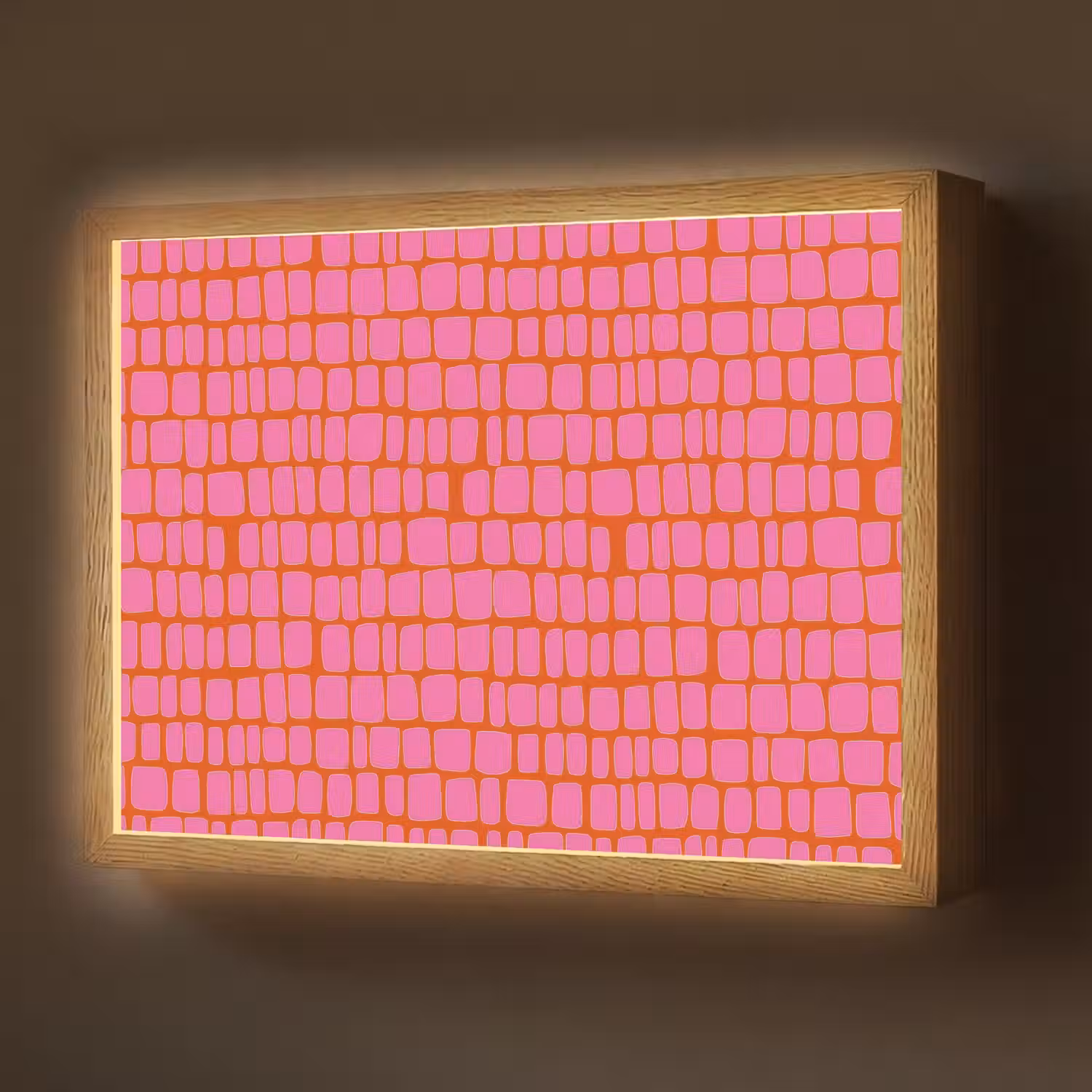 Organisch - Raster - Roze Light Box met batterij (Wandlamp) middel 907 -z3d_website