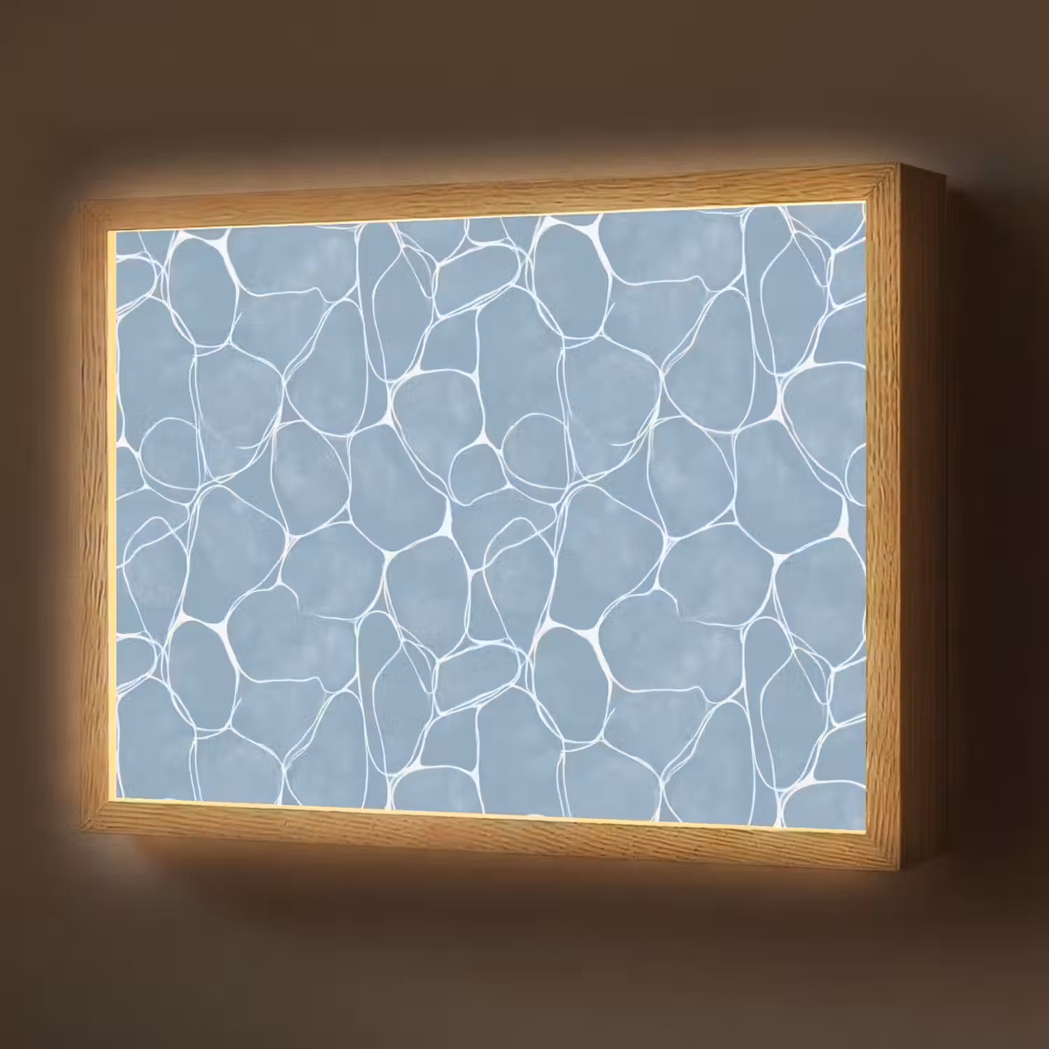Organisch - Patroon - Blauw Light Box met batterij (Wandlamp) middel 907 -z3d_website