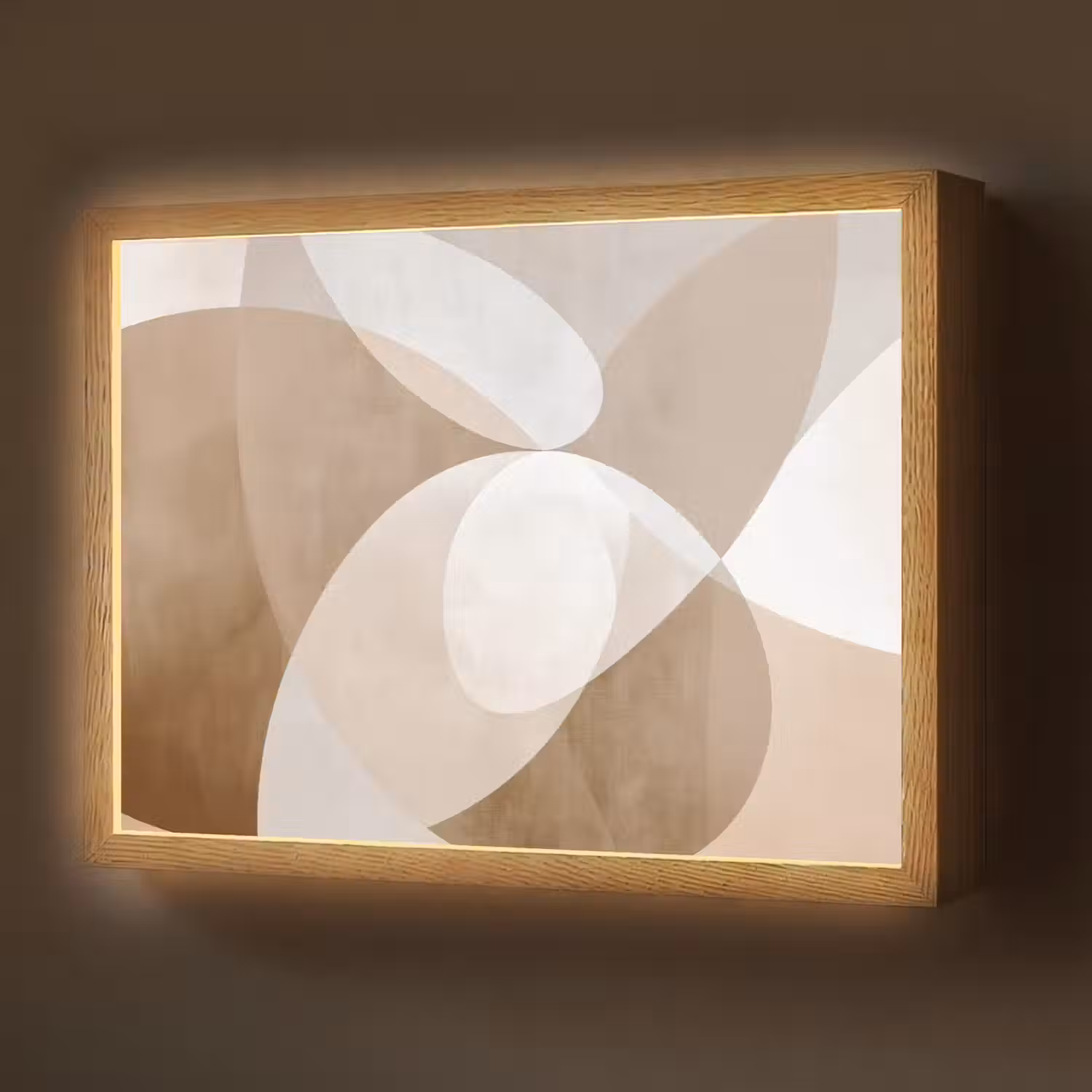 Ovale vormen - Transparant - Zachte overgang Light Box met batterij (Wandlamp) middel -z3d_website