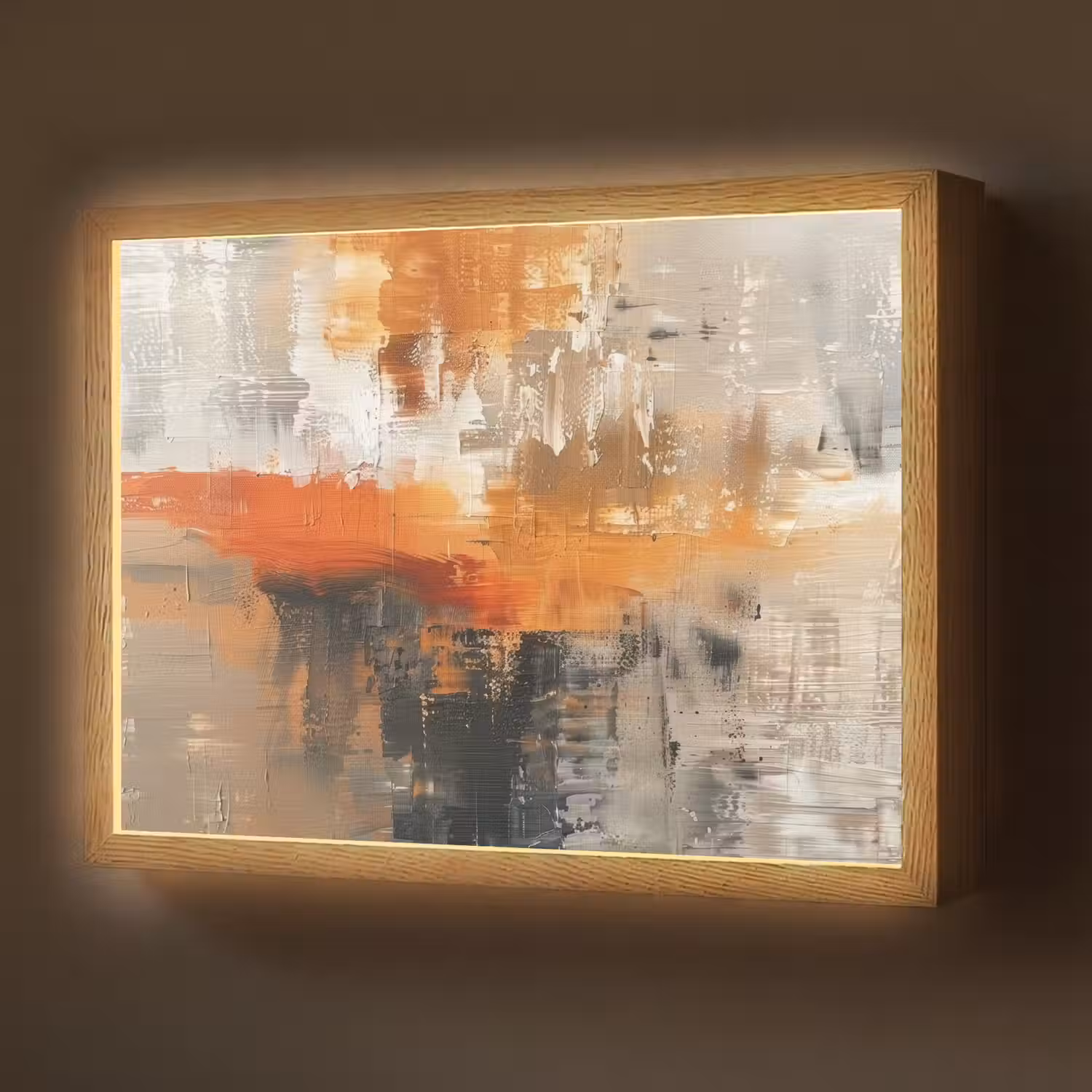 Verf - Patroon - Modern - Kunst Light Box met batterij (Wandlamp) middel -z3d_website