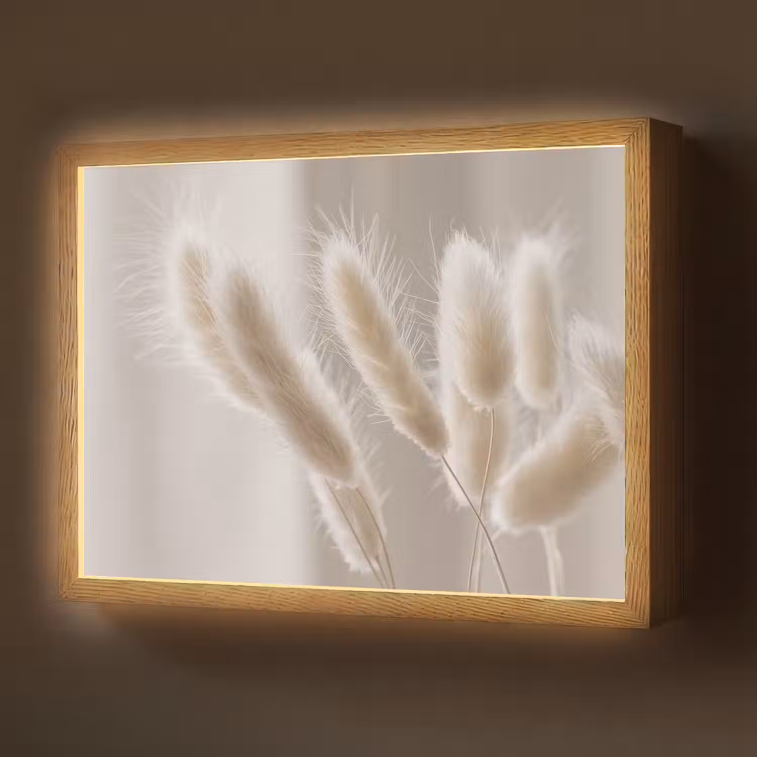 Pampasgras - Pluim - Wit Light Box met batterij (Wandlamp) middel -z3d_website