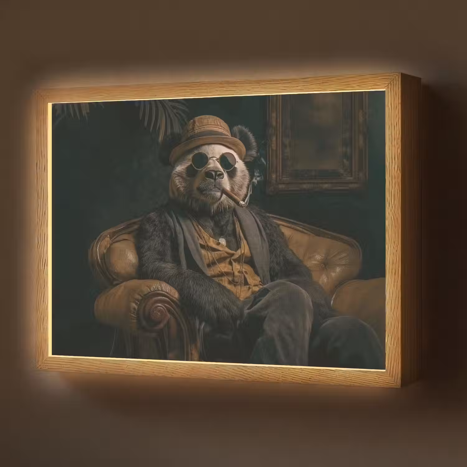 Panda - Hoed - Bril - Pak Light Box met batterij (Wandlamp) middel -z3d_website