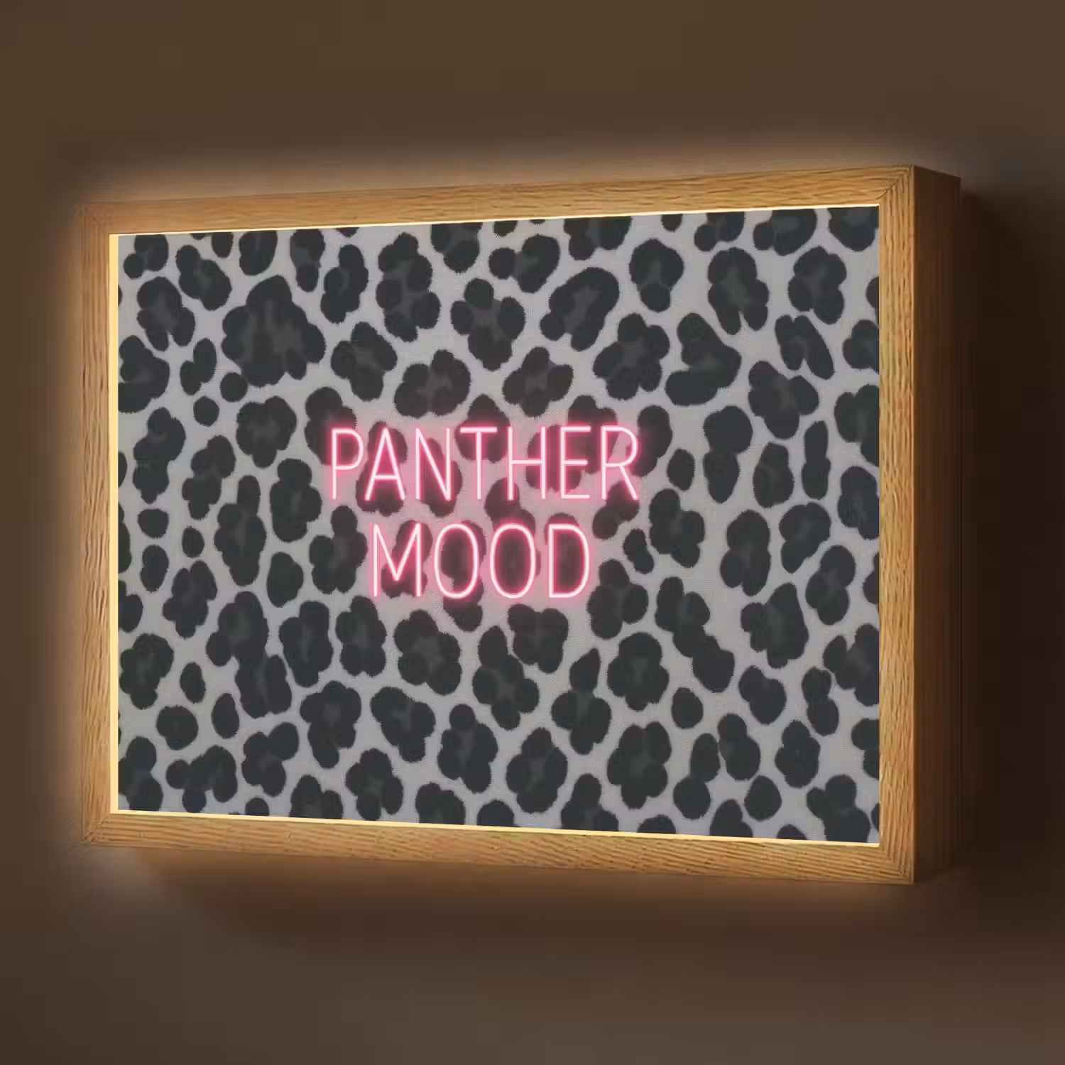 Panterprint - Zwart - Neonletters - Roze Light Box met batterij (Wandlamp) middel -z3d_website