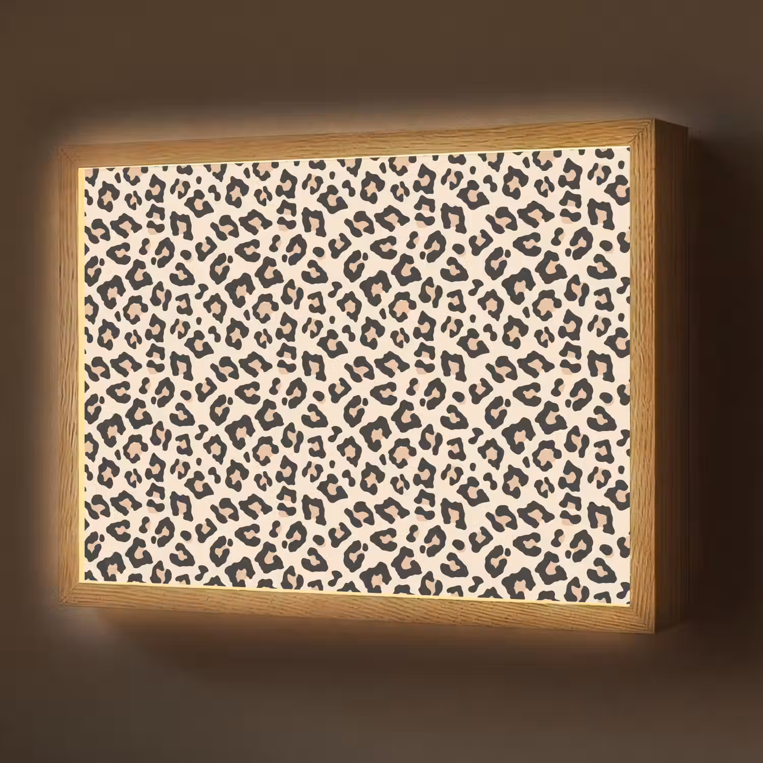 Panterprint - Patroon - Bruin Light Box met batterij (Wandlamp) middel 907 -z3d_website