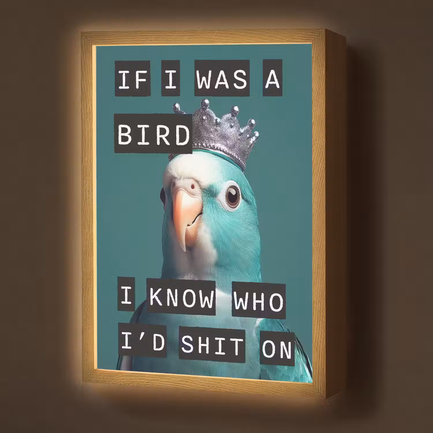 Parkiet - Turquoise - Quotes - Decoratie Light Box met batterij (Wandlamp) middel -z3d_website