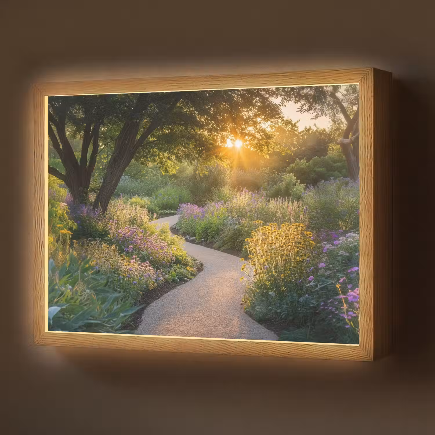 Pad - Bloemen - Park Light Box met batterij (Wandlamp) middel -z3d_website