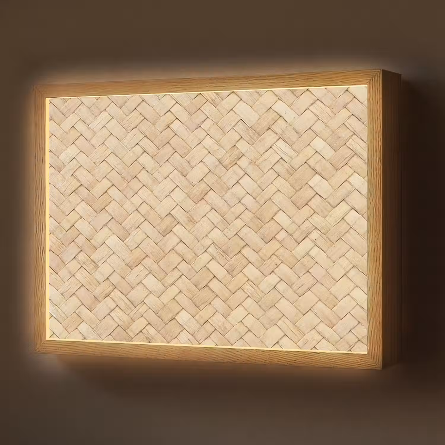 Patroon - Beige - Rotan print Light Box met batterij (Wandlamp) middel -z3d_website