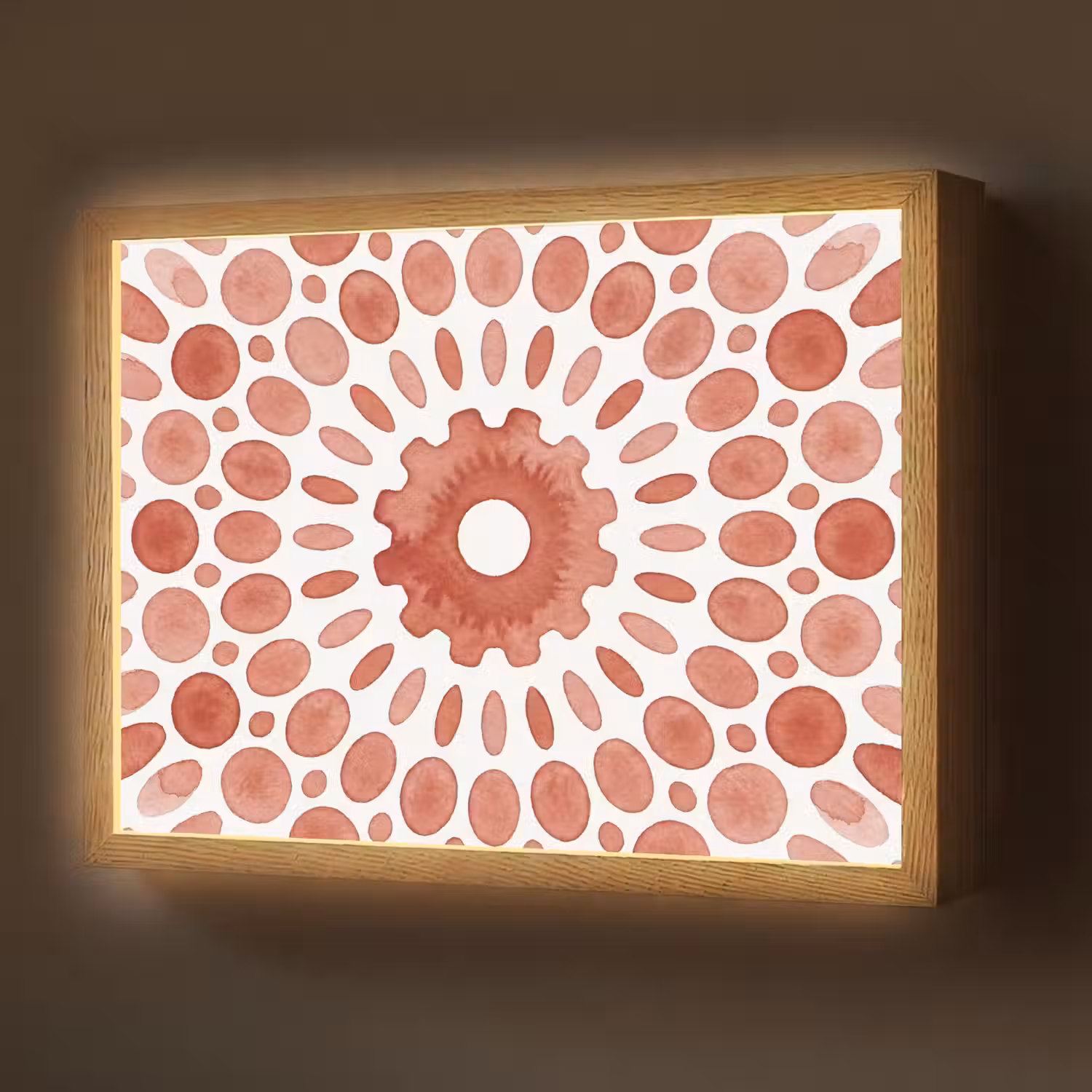 Patroon - Cirkels - Abstract - Modern - Rood Light Box met batterij (Wandlamp) middel -z3d_website