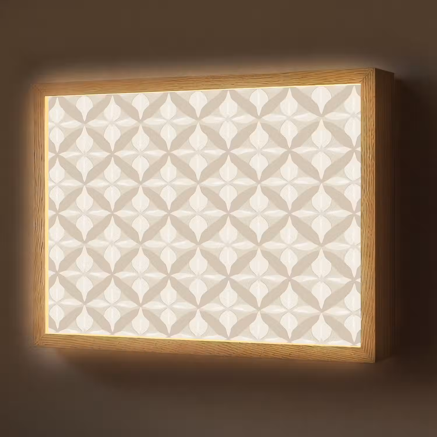 Patroon - Klassiek - Beige Light Box met batterij (Wandlamp) middel 907 -z3d_website