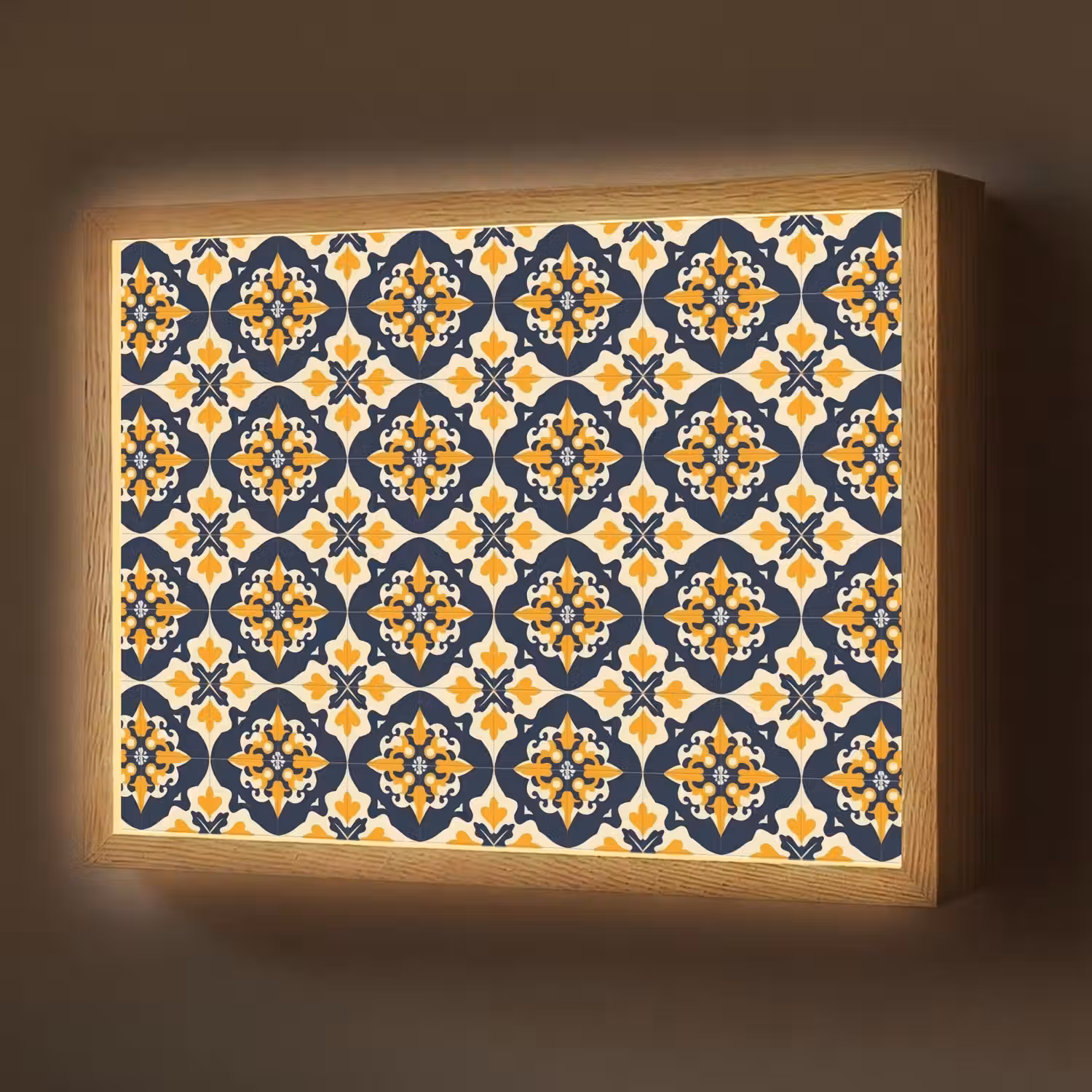 Patroon - Siertegel - Kleurrijk Light Box met batterij (Wandlamp) middel 907 -z3d_website
