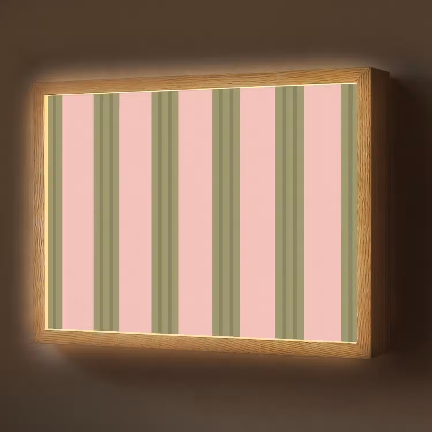 Patroon - Strepen - Abstract - Roze - Groen Light Box met batterij (Wandlamp) middel -z3d_website