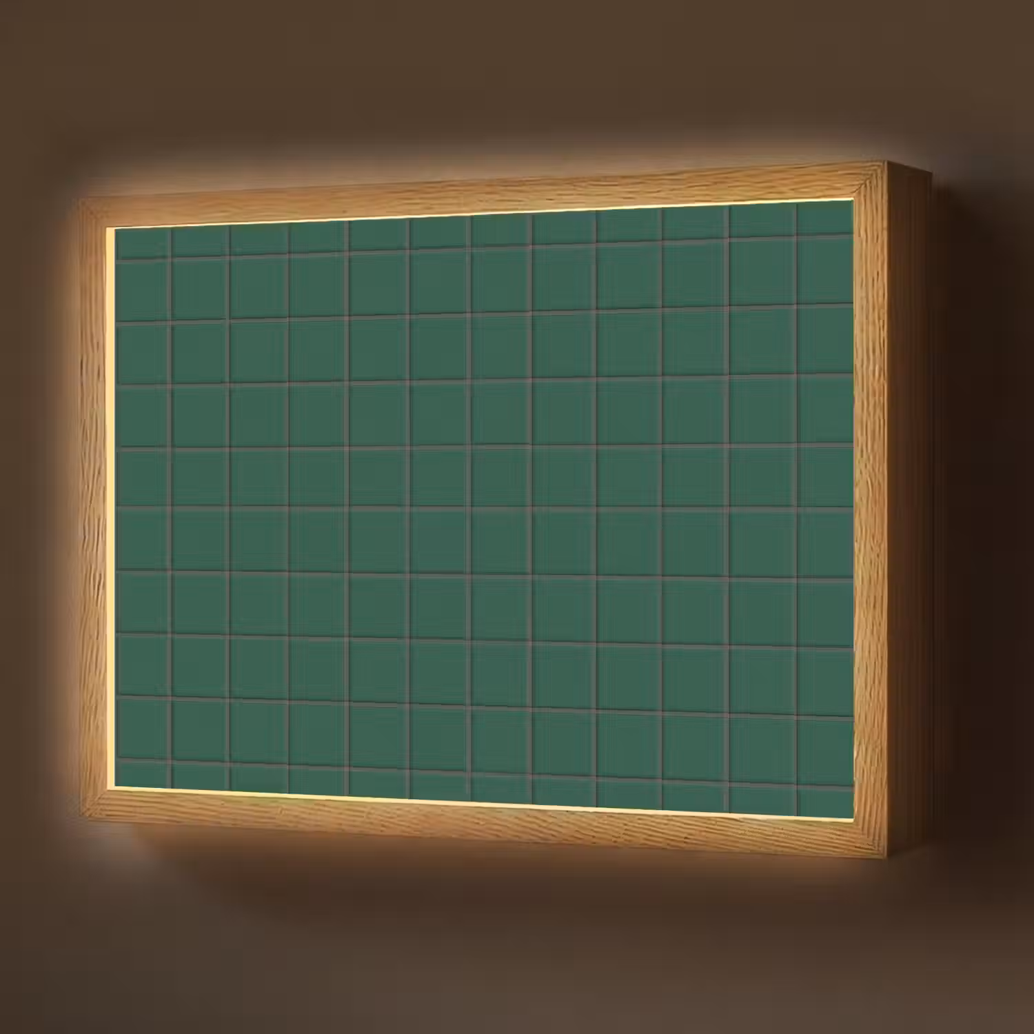 Patroon - Tegels - Dennen - Groen Light Box met batterij (Wandlamp) middel 907 -z3d_website