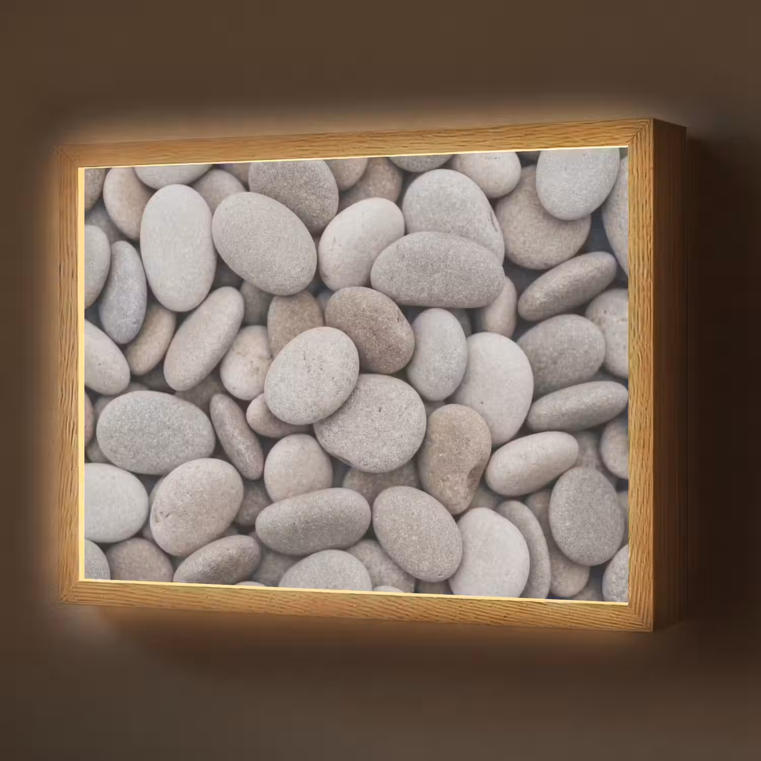 Kiezels - Stenen - Grijs Light Box met batterij (Wandlamp) middel -z3d_website