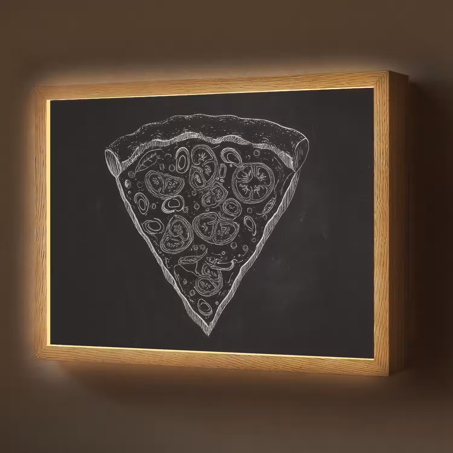 Pizzapunt - Toppings - Krijttekening Light Box met batterij (Wandlamp) middel -z3d_website