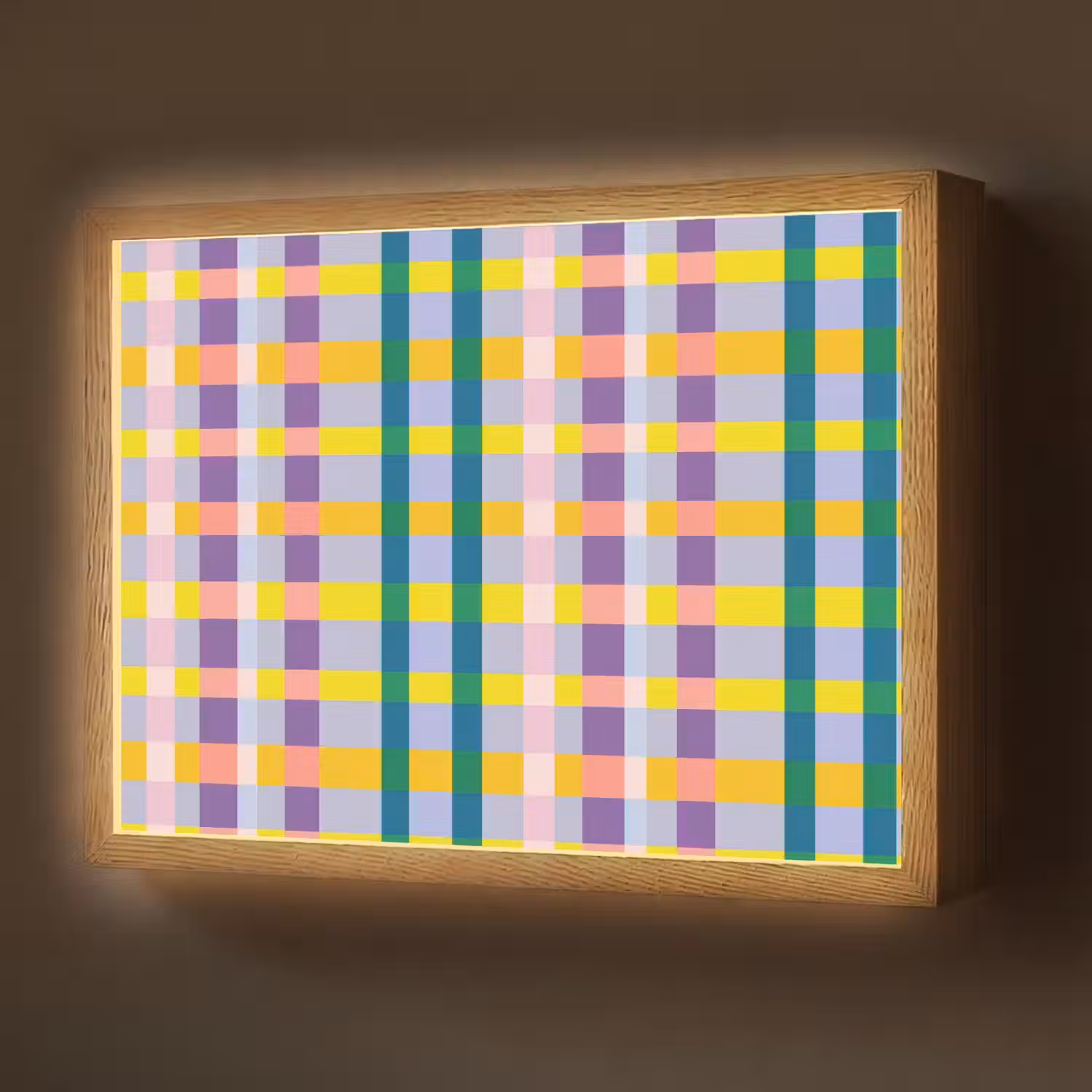 Ruit - Patroon - Kleurrijk Light Box met batterij (Wandlamp) middel 907 -z3d_website