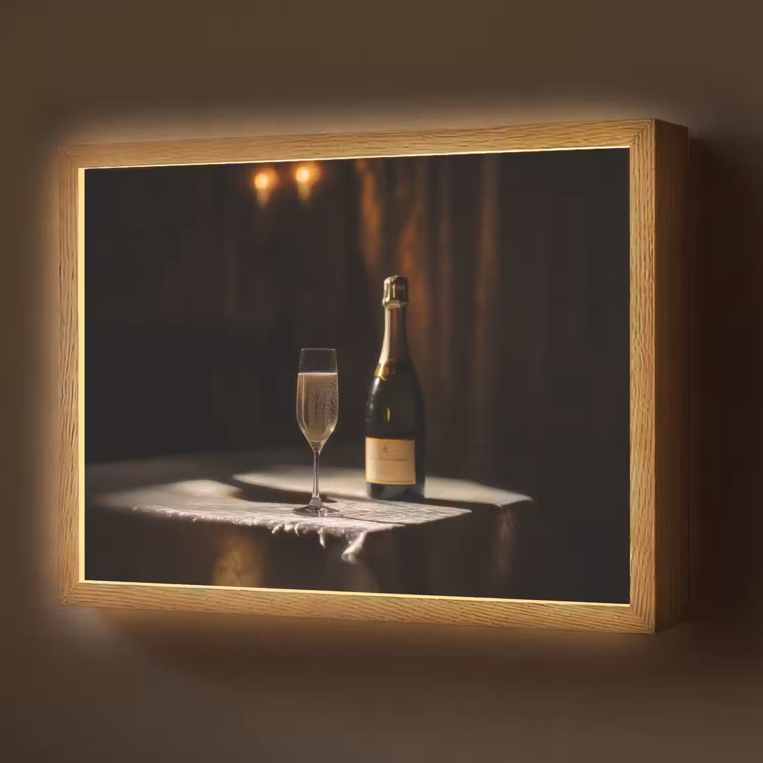 Prosecco - Bubbels - Sfeervol - Drank Light Box met batterij (Wandlamp) middel -z3d_website