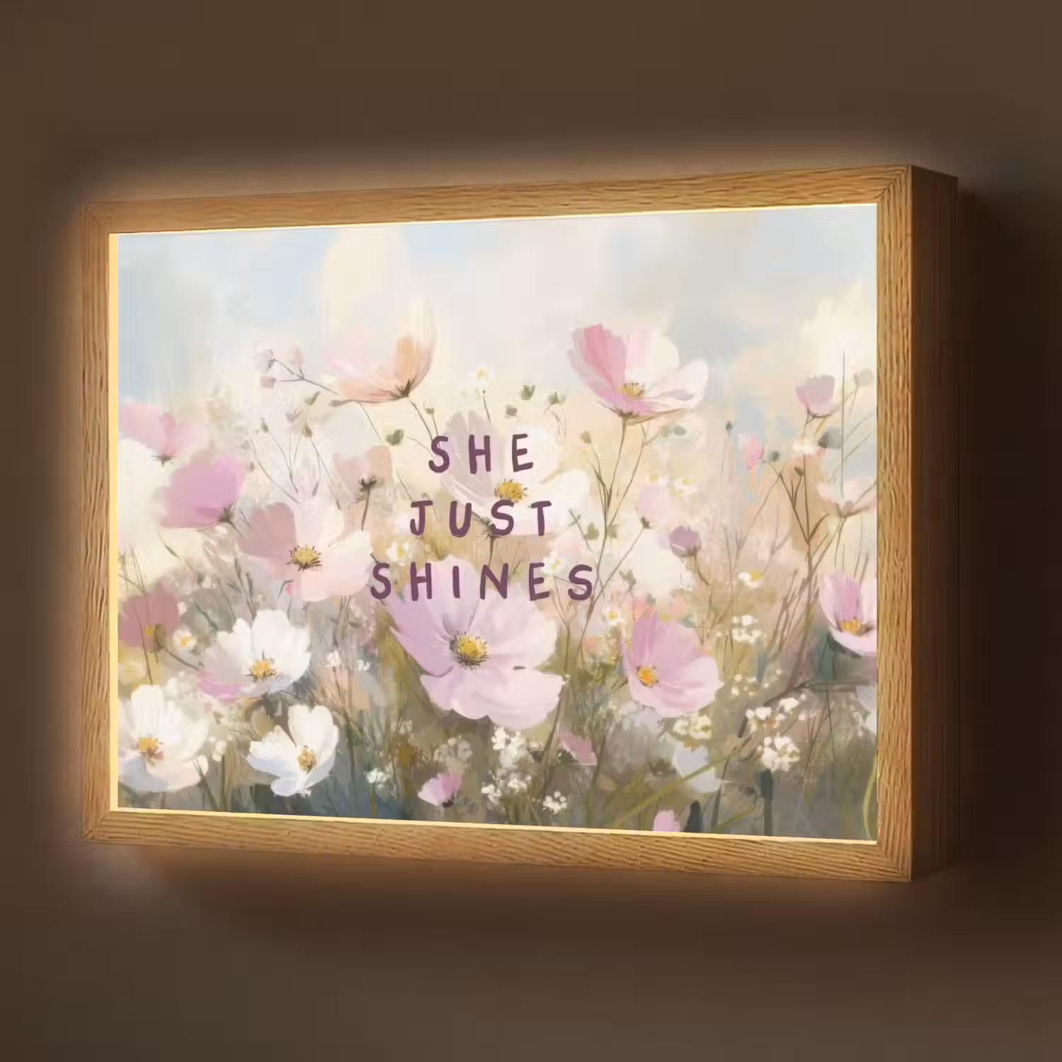 Quote - Bloemen - Schilderachtig Light Box met batterij (Wandlamp) middel -z3d_website