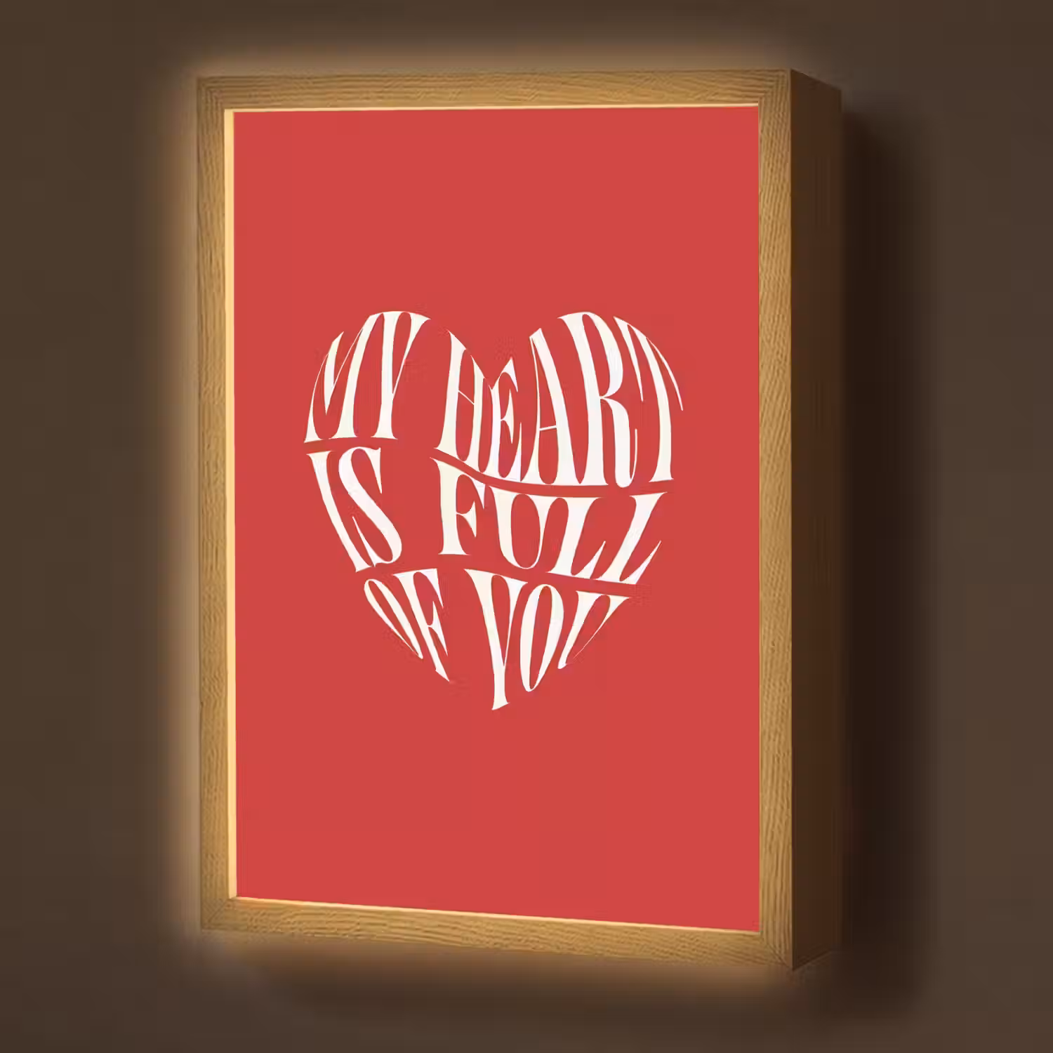Rood - Hart- Tekst - Valentijn Light Box met batterij (Wandlamp) middel -z3d_website