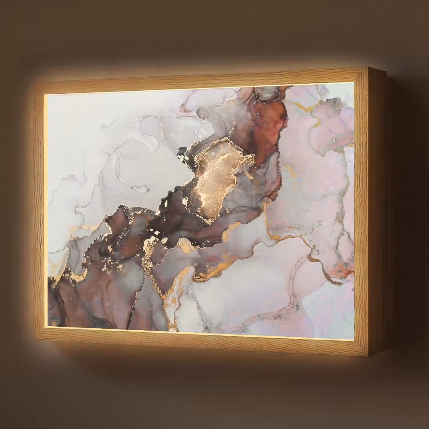 Rood - Marmer - Goud Light Box met batterij (Wandlamp) middel -z3d_website