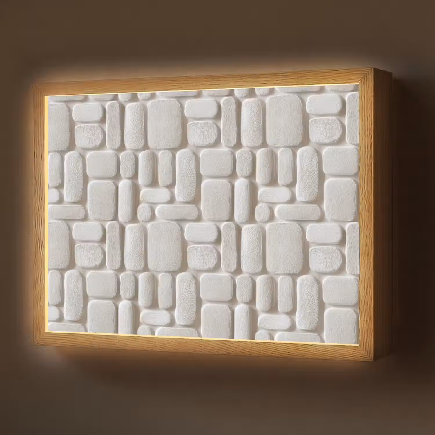 Reliëf - Structuur - Wit Light Box met batterij (Wandlamp) middel 907 -z3d_website