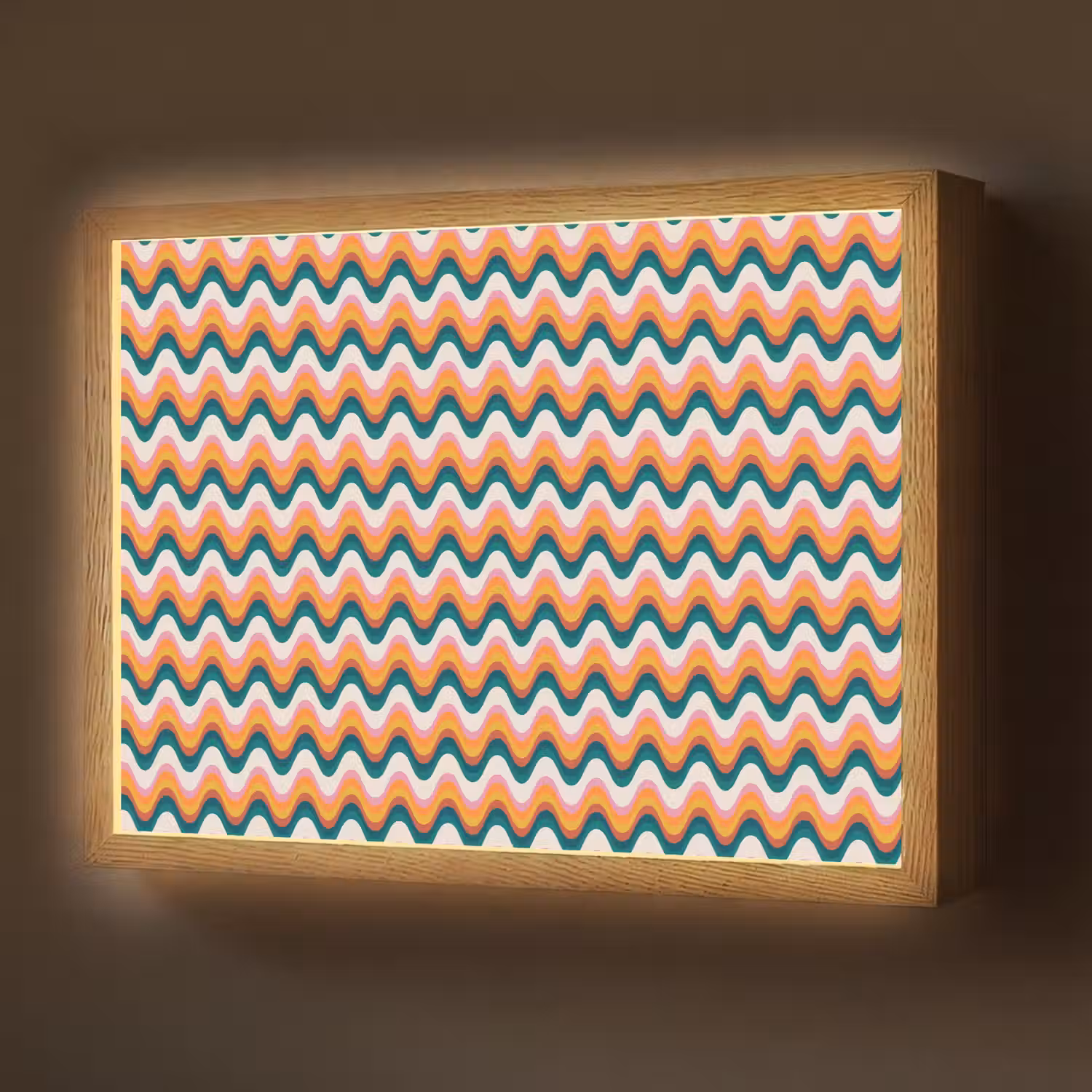 Retro - Disco - Golven - Kleur Light Box met batterij (Wandlamp) middel 907 -z3d_website