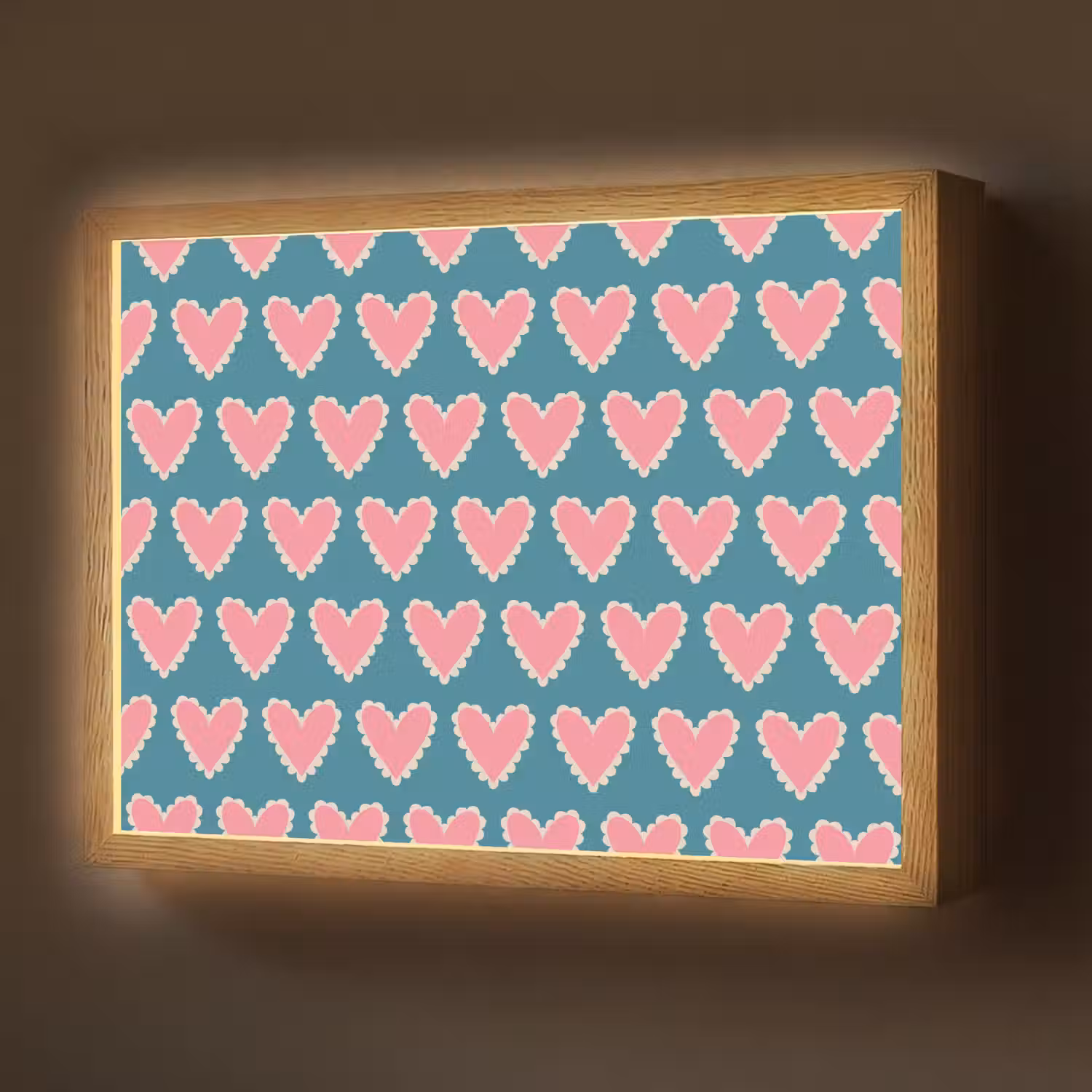Retro - Hartjes - Patroon Light Box met batterij (Wandlamp) middel 907 -z3d_website