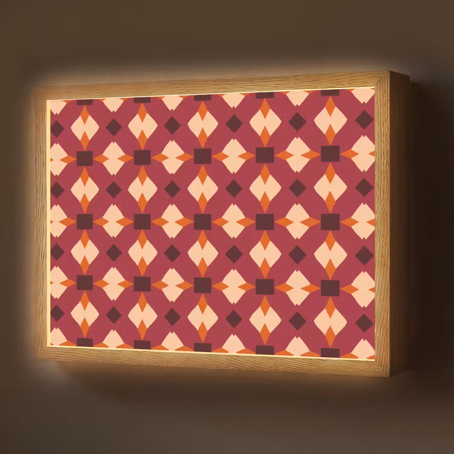 Retro - Patroon - Kleurrijk Light Box met batterij (Wandlamp) middel 907 -z3d_website