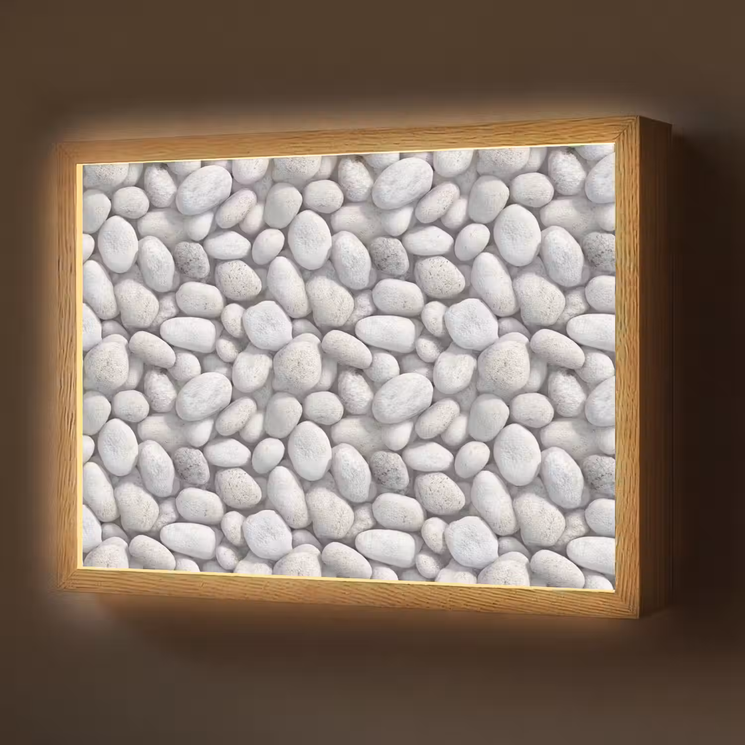 Steentjes - Grijs - Ovaal Light Box met batterij (Wandlamp) middel 907 -z3d_website