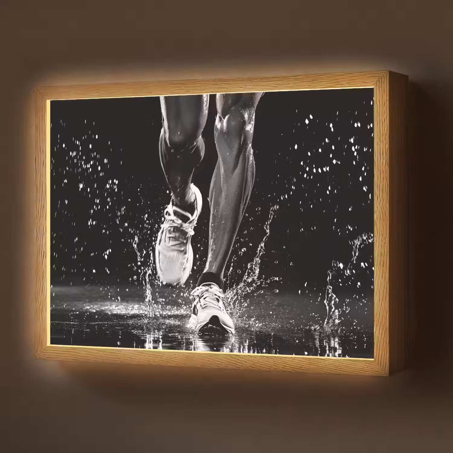 Hardloopschoenen - Rennen - Druppels - Zwart Light Box met batterij (Wandlamp) middel -z3d_website