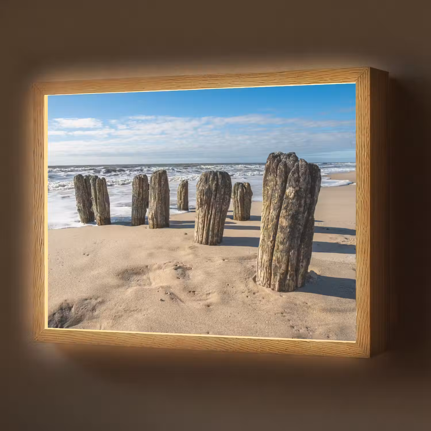 Zand - Strand - Paal - Water - Zomer Light Box met batterij (Wandlamp) middel -z3d_website