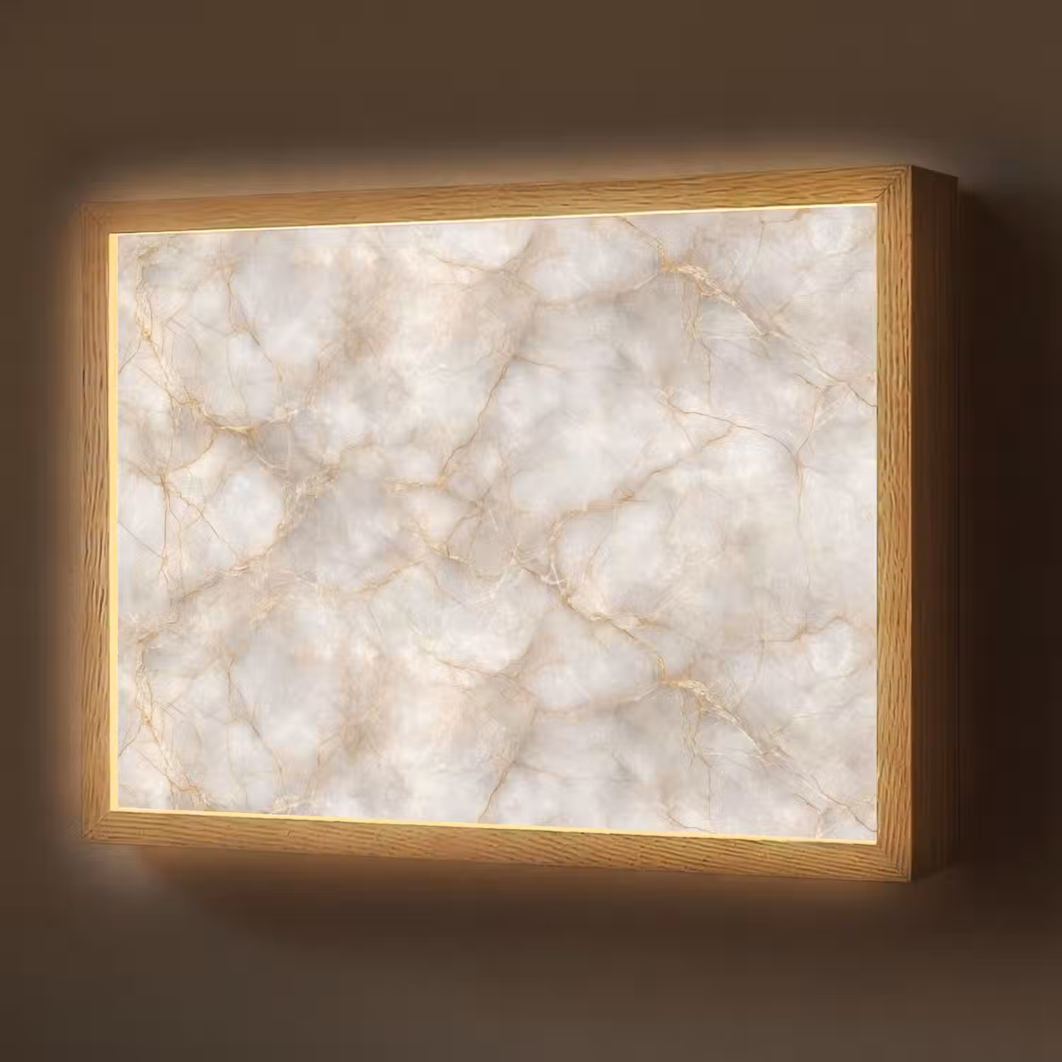 Zandkleurig - Marmer - Natuursteen Light Box met batterij (Wandlamp) middel 907 -z3d_website