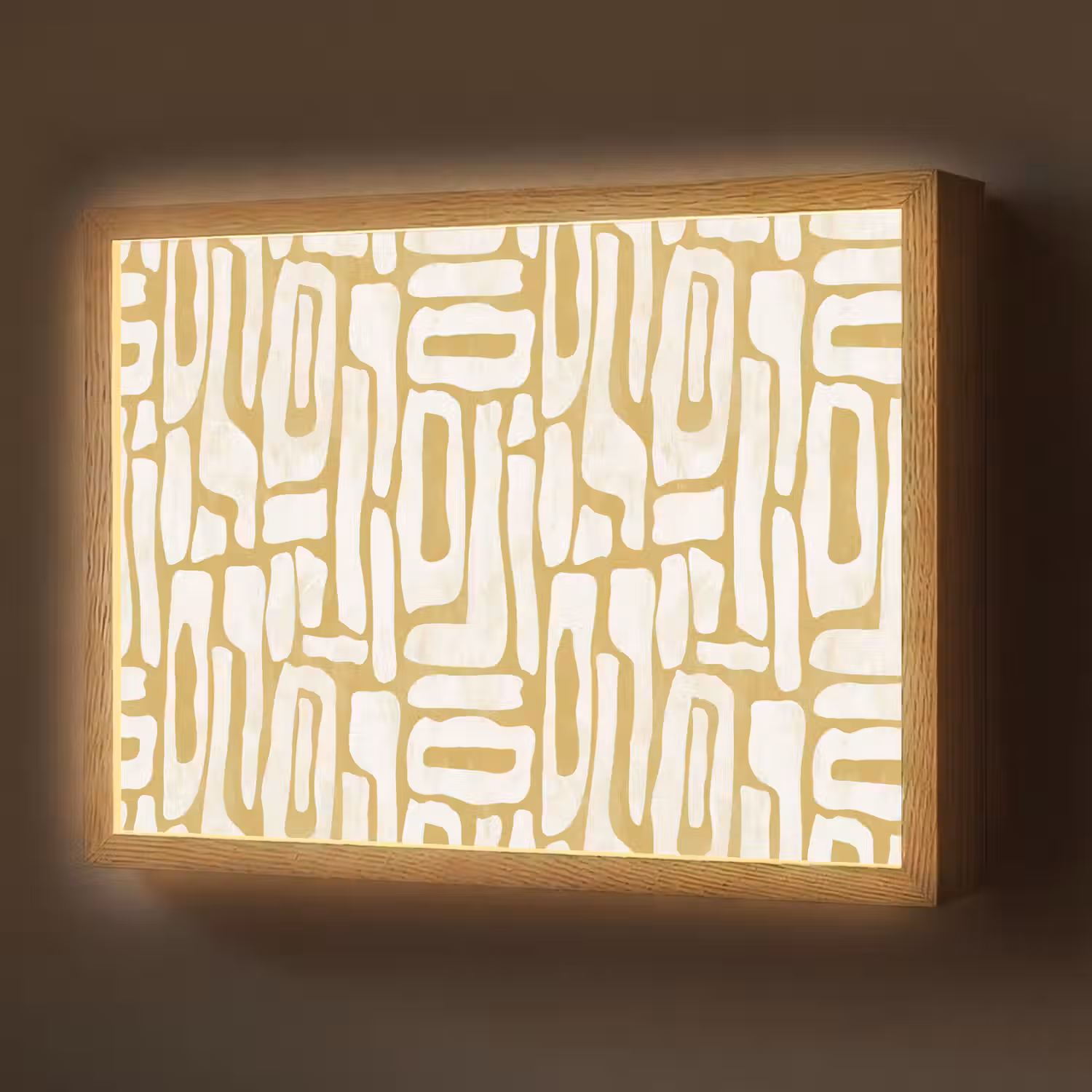 Zandkleur - Wit - Patroon Light Box met batterij (Wandlamp) middel 907 -z3d_website