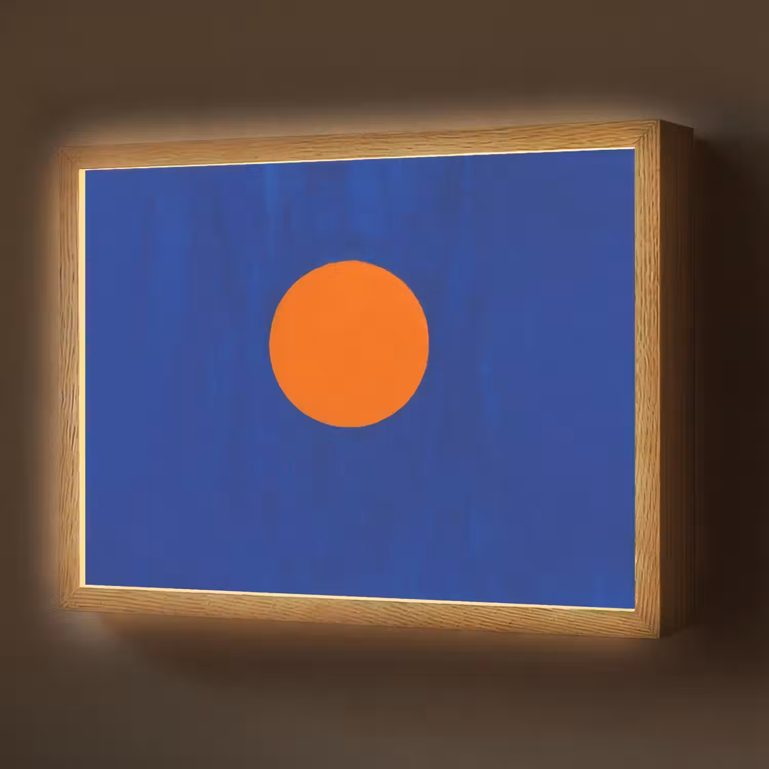 Vorm - Rond - Minimalistisch - Blauw Light Box met batterij (Wandlamp) middel -z3d_website