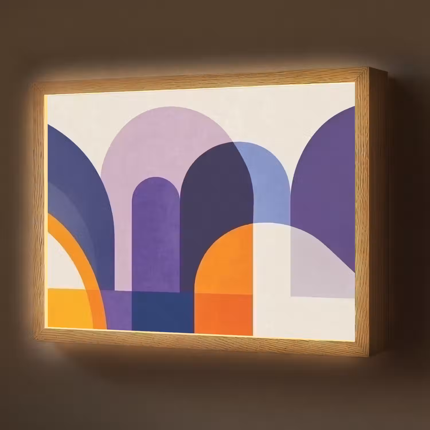 Vormen - Abstract - Grafisch - Oranje Light Box met batterij (Wandlamp) middel -z3d_website