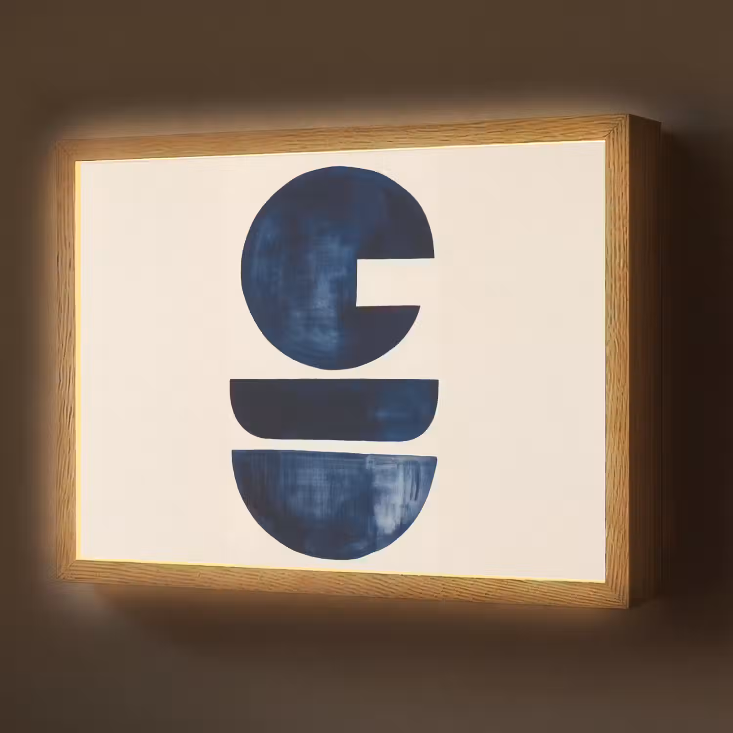 Vormen - Blauw - Abstract Light Box met batterij (Wandlamp) middel -z3d_website