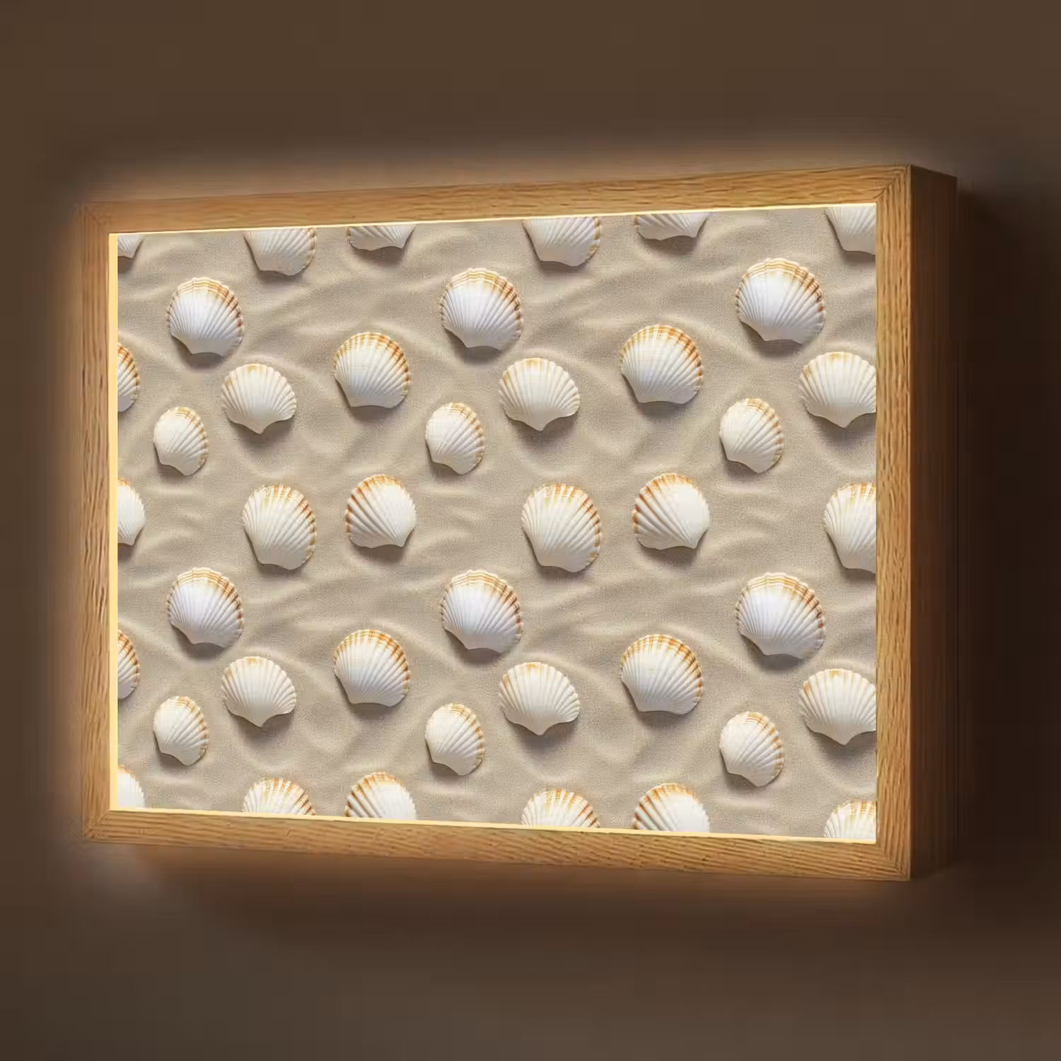 Schelpen - Zand - Maritiem Light Box met batterij (Wandlamp) middel 907 -z3d_website